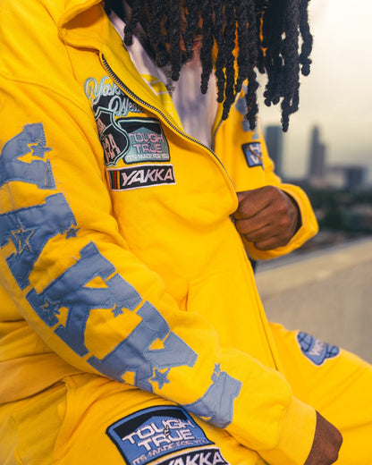 Solar Flare - White with Yellow Logo (Bright and energetic)