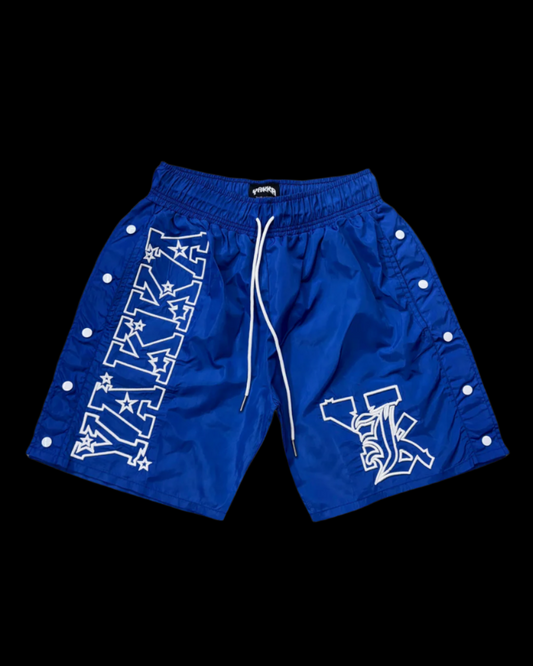 Overtime Blue - Star Line Snap Shorts